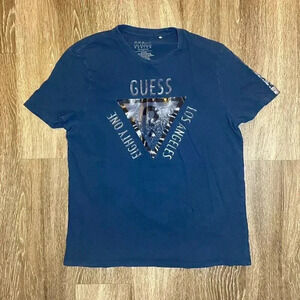 Mens Guess Blue Short Sleeve Tshirt - M